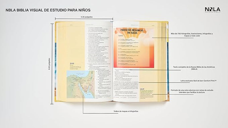 Biblia nueva Biblia de las Americas Visual de Estudio Para Niños Tapa Dura Explora