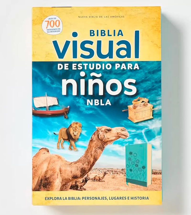 Biblia Nueva Biblia de las Americas de Estudio para Niños Tapa PU Turquesa Explora