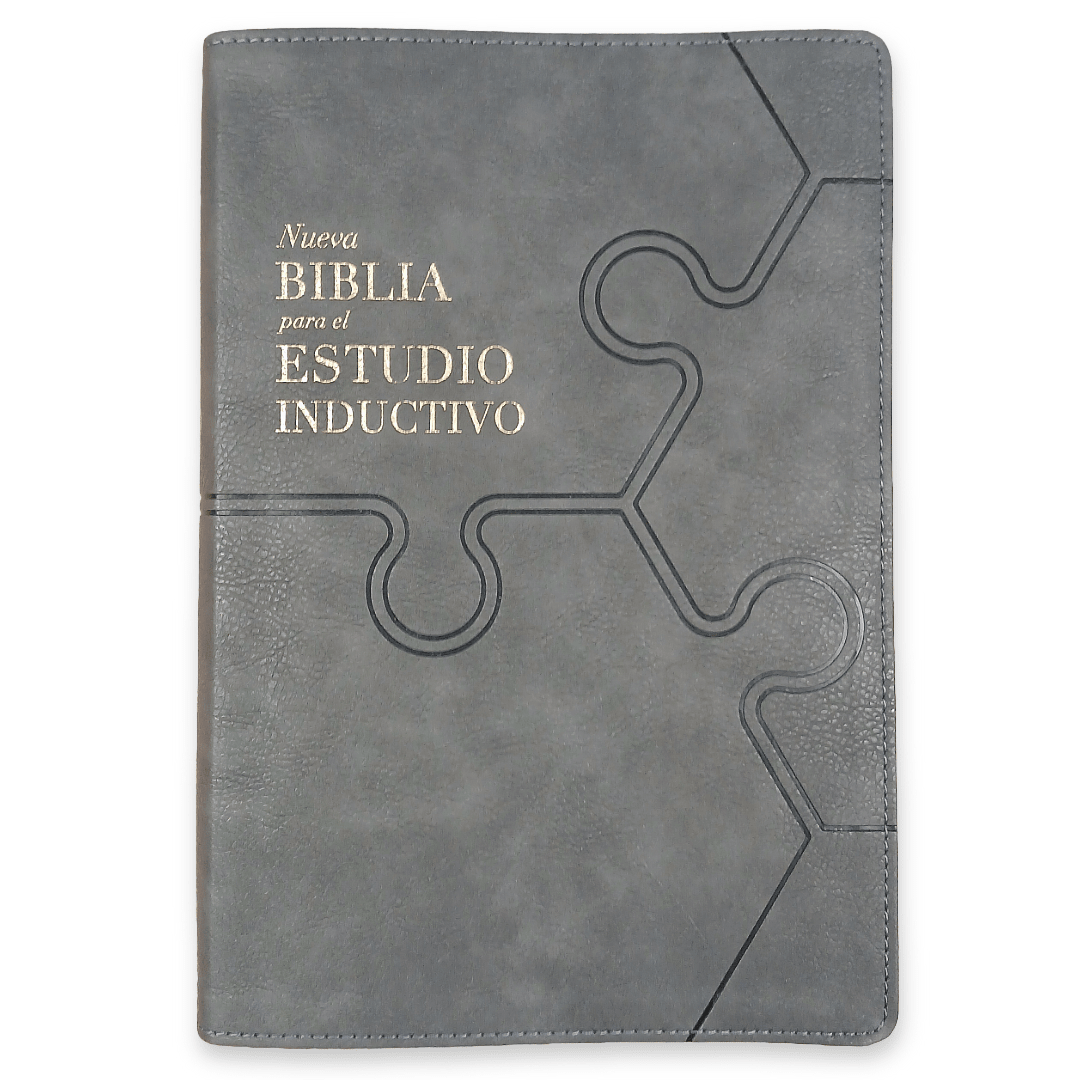Biblia Nueva Biblia De Las Américas (NBLA) Para El Estudio Inductivo, 18×25, Tapa PU, Comfort Print, Gris