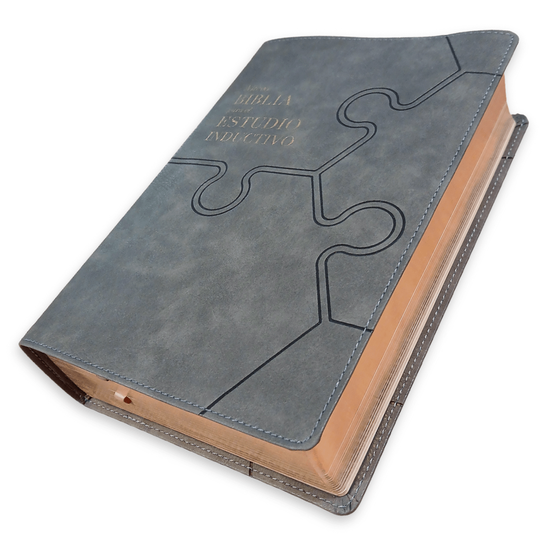 Biblia Nueva Biblia De Las Américas (NBLA) Para El Estudio Inductivo, 18×25, Tapa PU, Comfort Print, Gris