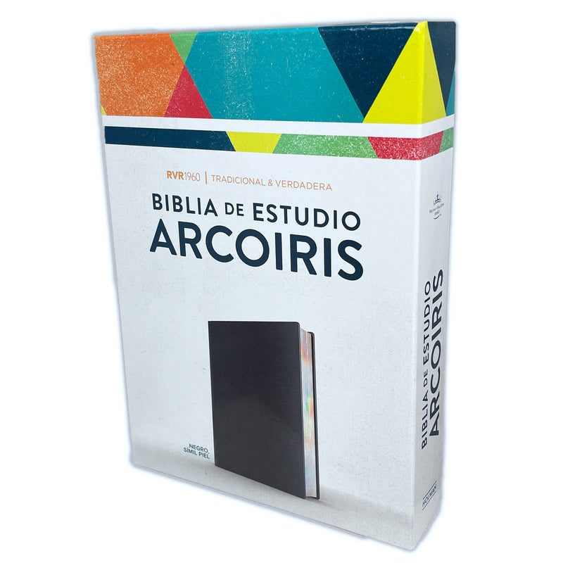 Biblia Reina Valera 1960 Arcoiris Negro Simil Piel