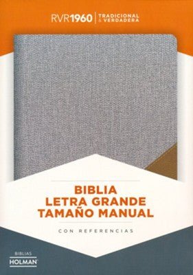 Biblia Reina Valera 1960 Biblia Letra Grande Tamaño Manual Gris Y Marron Simil Piel B&H