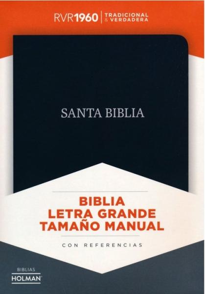 Biblia Reina Valera 1960 Tamaño Manual. Letra Grande Piel Fabricada Negro B&H - Lifeway