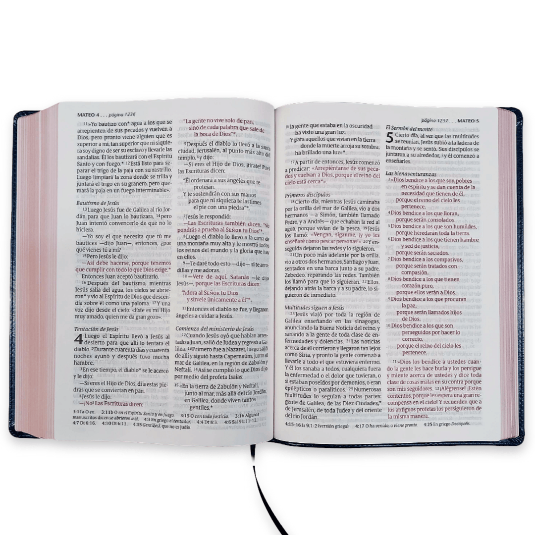 Biblia Nueva Traducción Viviente Letra Mediana 11 p PJR Edición Clásica Azul