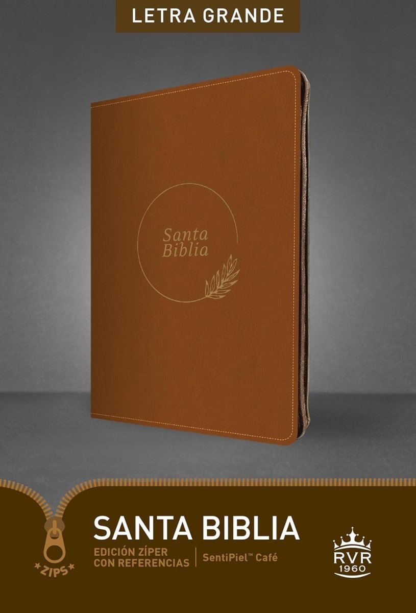 Biblia Reina Valera 1960 Letra Compacta PJR Cierre Tapa PU Marrón