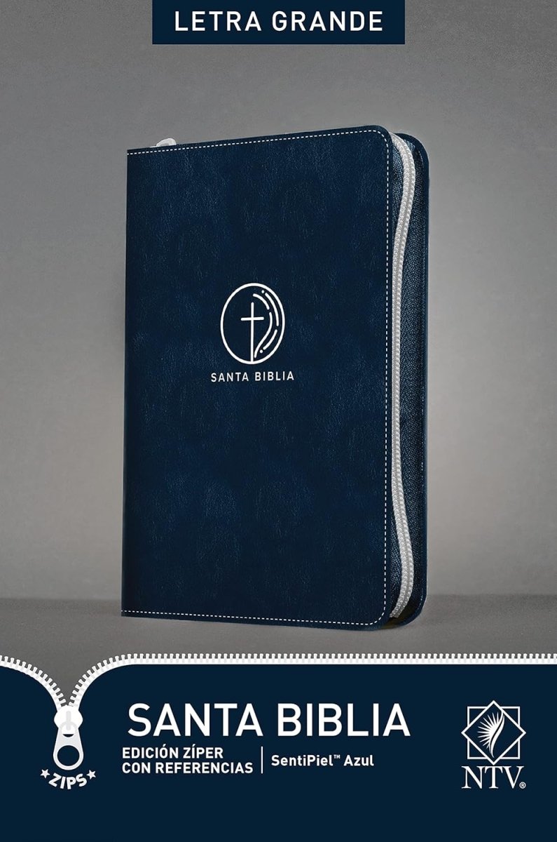 Biblia Nueva Traducción Viviente Letra Compacta PJR Cierre Azul