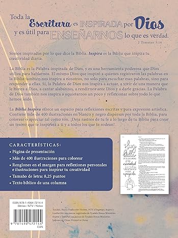 Biblia Nueva Traducción Viviente Inspira Acuarela Rosa