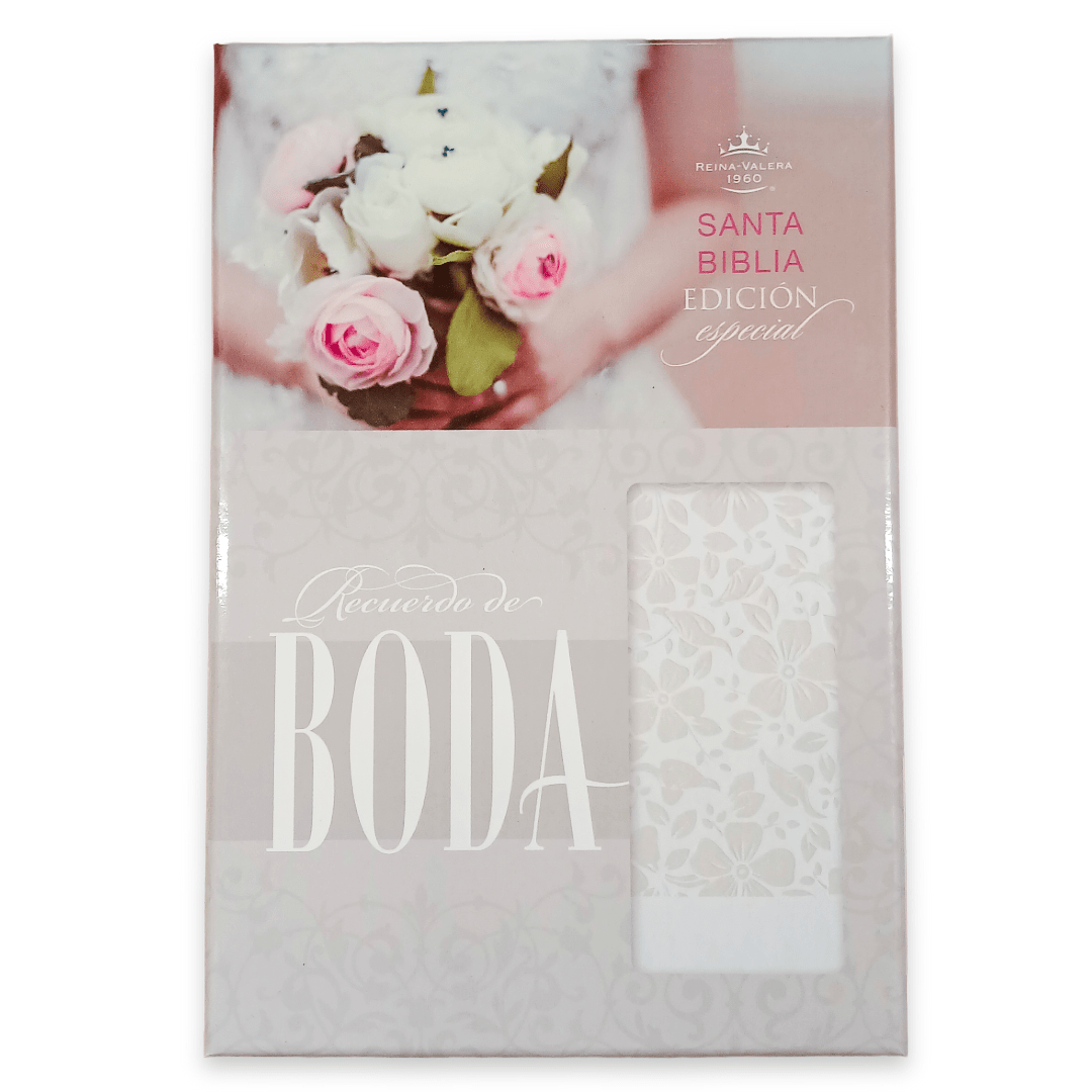 Biblia Reina Valera 1960 Recuerdo De Boda Blanco/Lino/Encaje Simil Piel