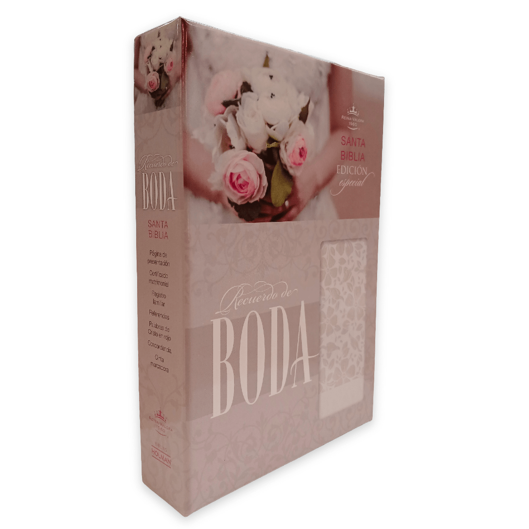 Biblia Reina Valera 1960 Recuerdo De Boda Blanco/Lino/Encaje Simil Piel