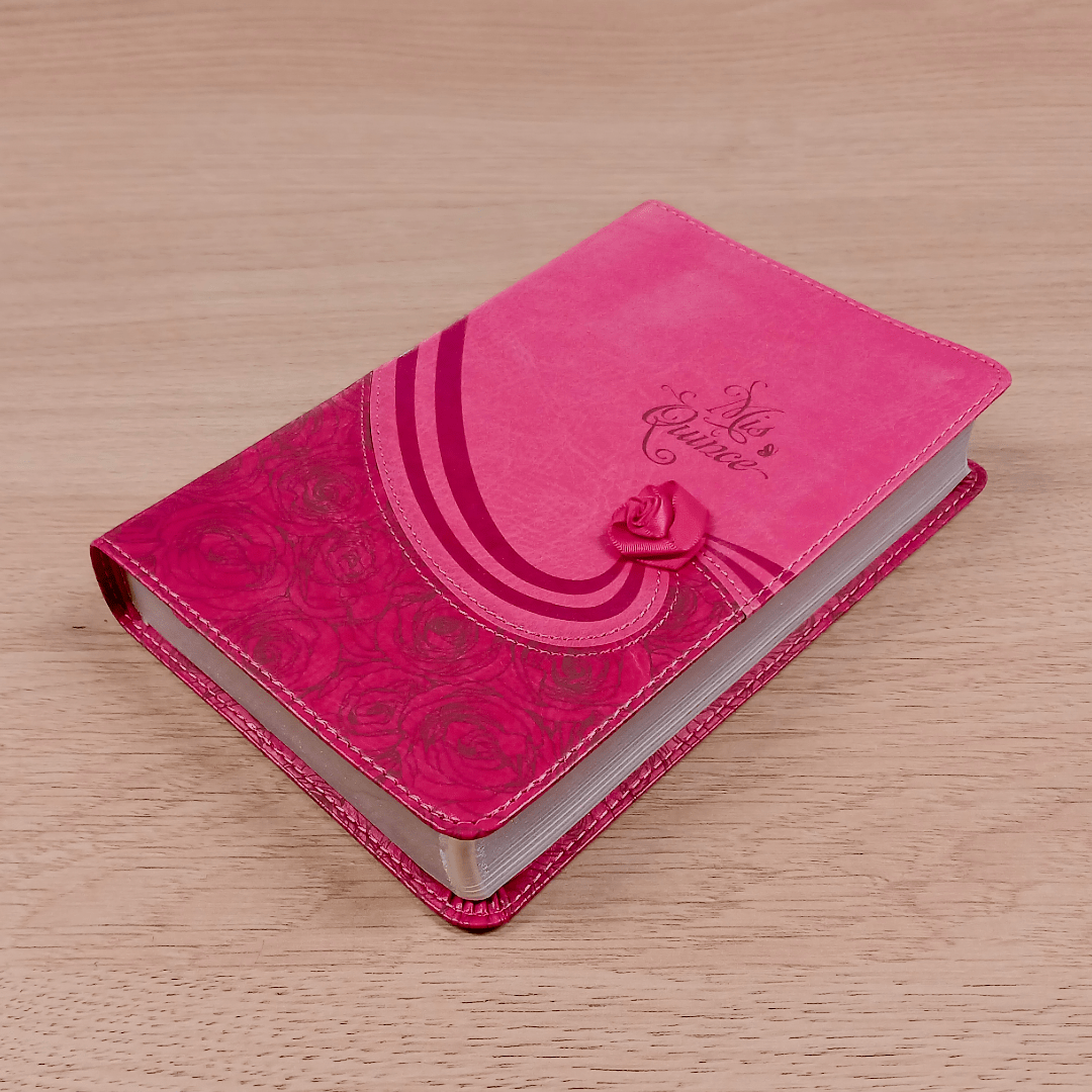 Biblia Reina Valera 1960 Mis Quince Coctel De Frambuesa Con Aplique Simil Piel