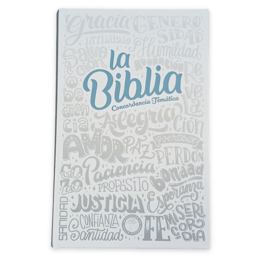 Biblia Traducción Lenguaje Actual – Tapa Dura Blanco, Concordancia, Palabras de Jesús en Rojo, Letra 10 Puntos
