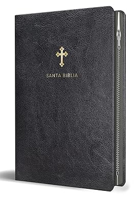 Biblia Reina Valera 1960 · Letra grande · Tapa piel color negro · Con cierre