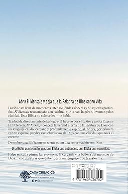 Biblia El Mensaje, Letra 9,5 Pt, 14,5×22, Tapa Dura, Océano Azul