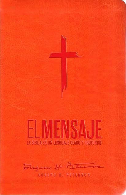 Biblia El Mensaje, Letra 9,5 Pt, 14,5×22, Tapa Dura, Naranja