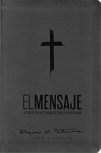 Biblia El Mensaje, Letra 9,5 Pt, 14,5×22, Tapa PU, Gris