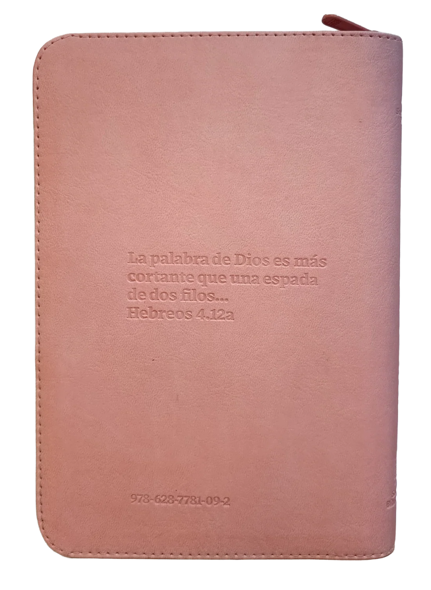 Biblia Traducción al Lenguaje Actual letra grande rosado/lila canto plateado "Vive"