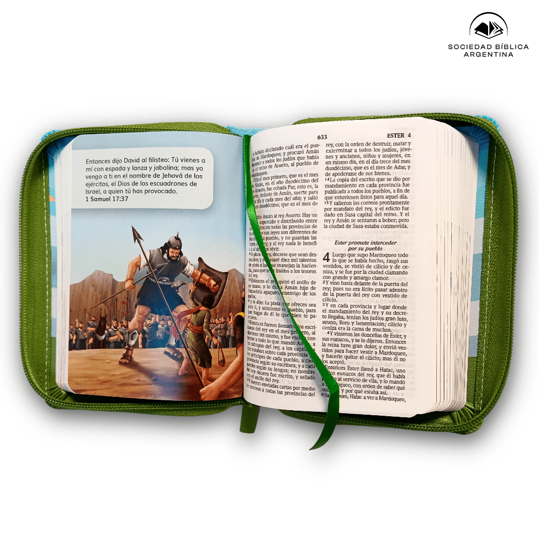 BIBLIA RVR60 Niños Animales Vinil con Cierre