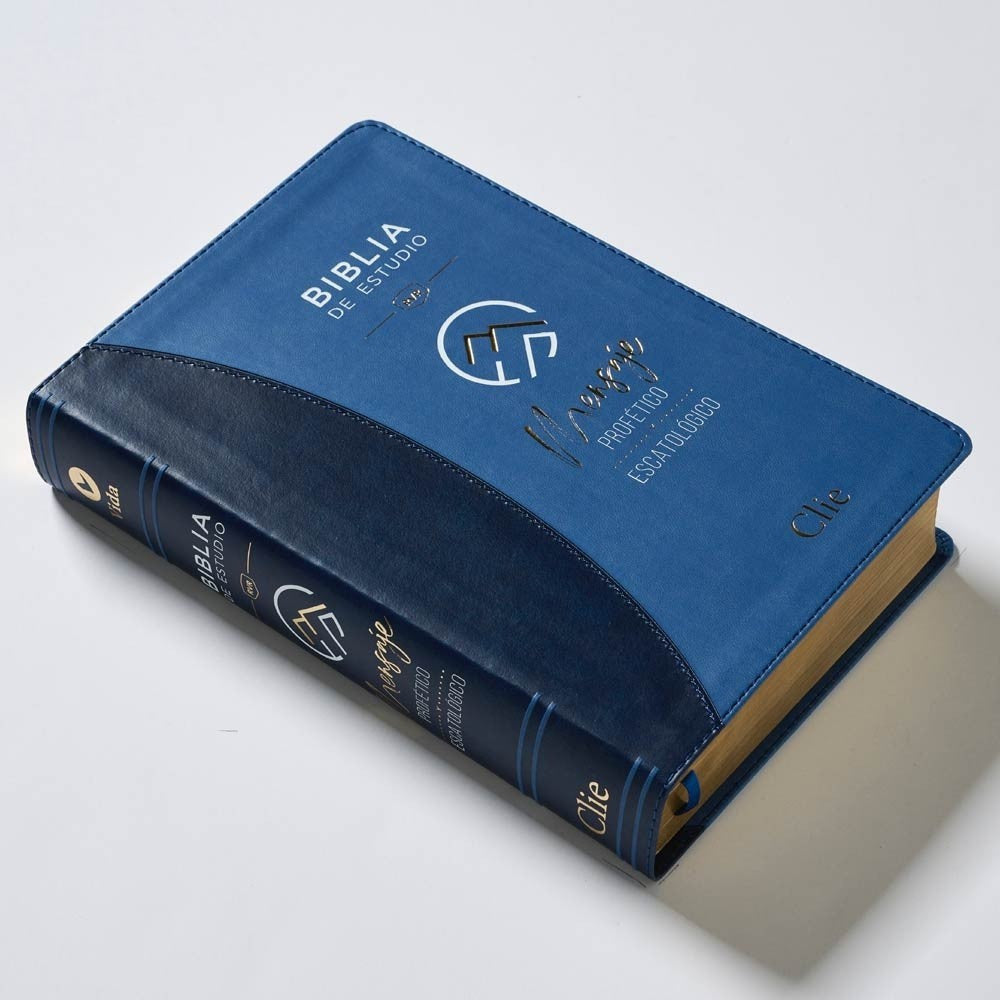 Biblia Reina Valera 1960 De Estudio Del Mensaje Profético Tapa Pu Azul