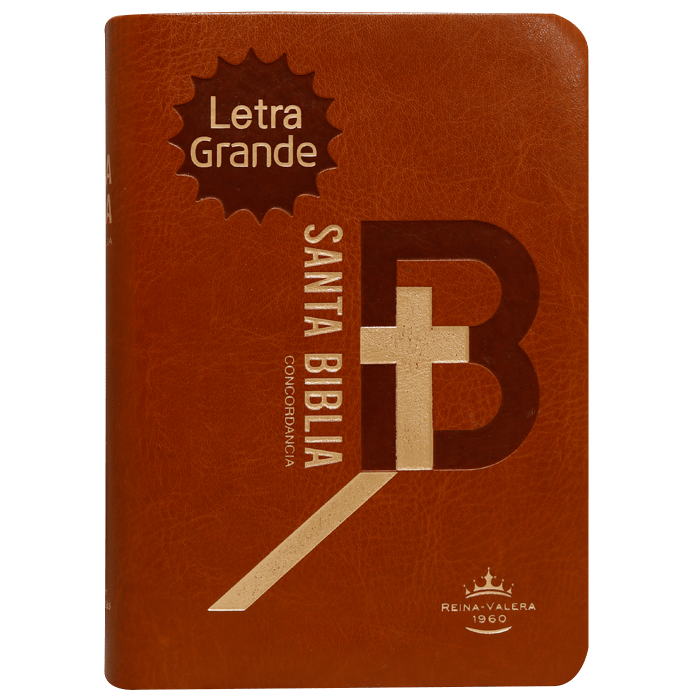 BIBLIA RVR045cLG DRG LETRA 9p 12x16 TAPA PU CONCORDANCIA CAFÉ