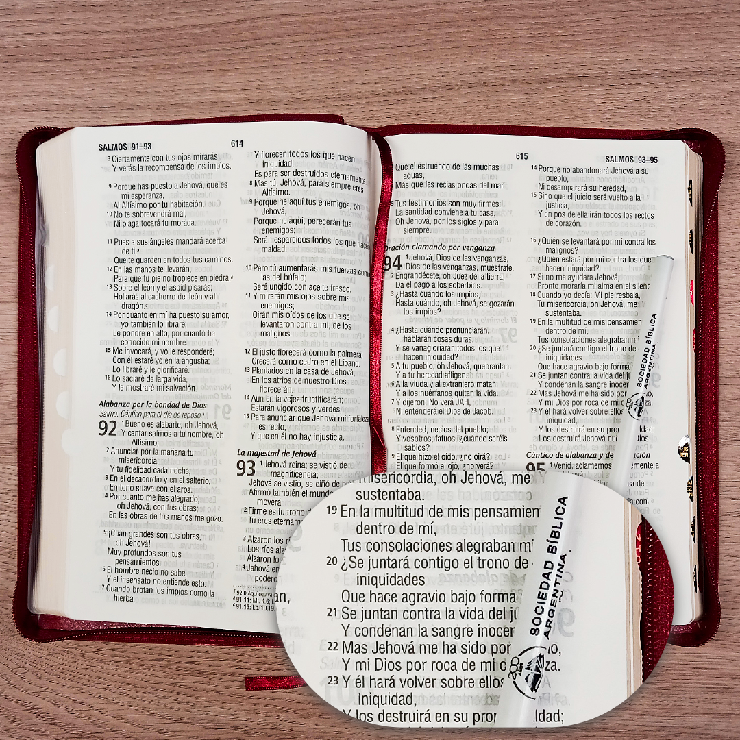 Biblia Reina Valera 1960 – Tapa Imitación Piel Vino, con Cierre, Concordancia, con Índice, Letra 11 Puntos