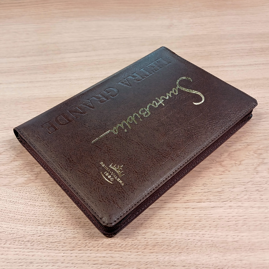 Biblia Reina Valera 1960 – Tapa Imitación Piel Marrón, con Cierre, Concordancia, con Índice, Letra 11 Puntos