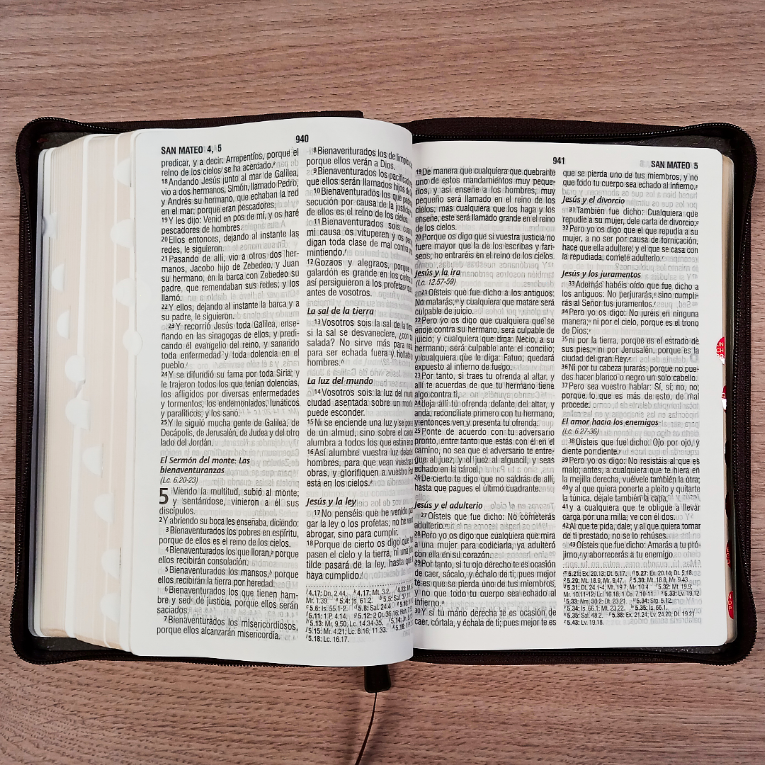 Biblia Reina Valera 1960 – Tapa Imitación Piel Marrón, con Cierre, Concordancia, con Índice, Letra 11 Puntos