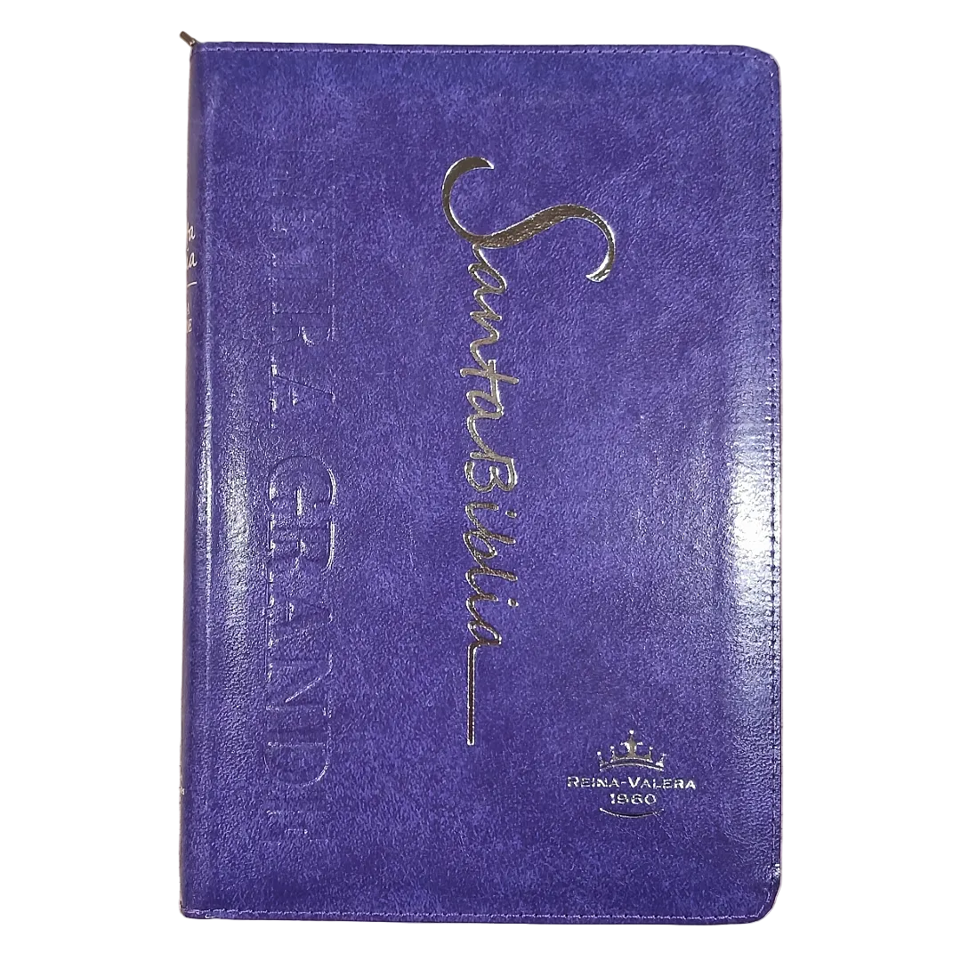 Biblia Reina Valera 1960 – Tapa Imitación Piel Púrpura, con Cierre, Concordancia, con Índice, Letra 11 Puntos