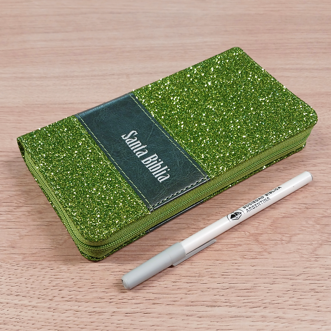 Biblia Reina Valera 1960 – Tapa Imitación Piel Verde, con Cierre, Letra 7 Puntos