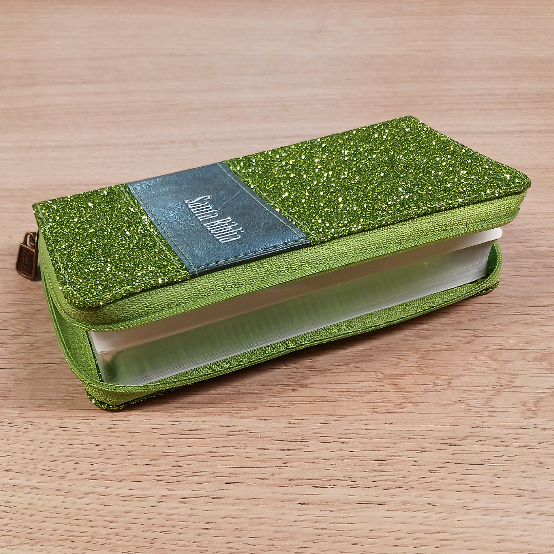Biblia Reina Valera 1960 – Tapa Imitación Piel Verde, con Cierre, Letra 7 Puntos