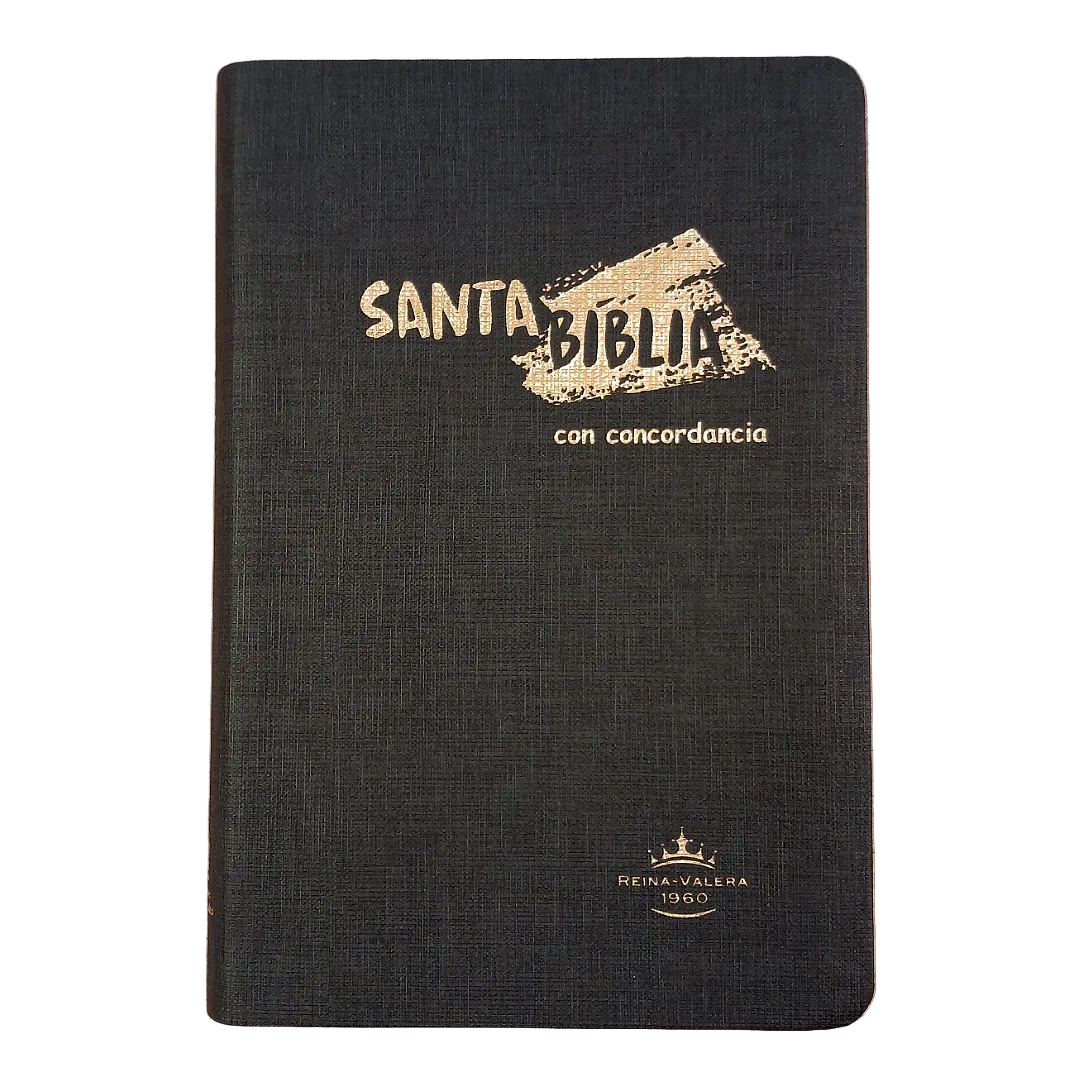 Biblia Reina Valera 1960 – Tapa Imitación Piel Gris, Concordancia, Letra 12 Puntos
