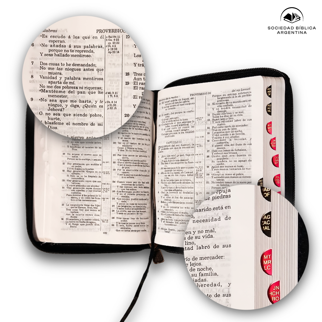 Biblia VR 1909 Negro con cierre, Índice