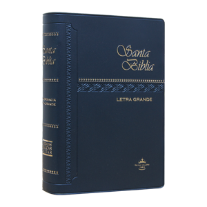 Biblia Reina Valera 1960 Letra Mediana 10 puntos Concordancia Vinílica Azul