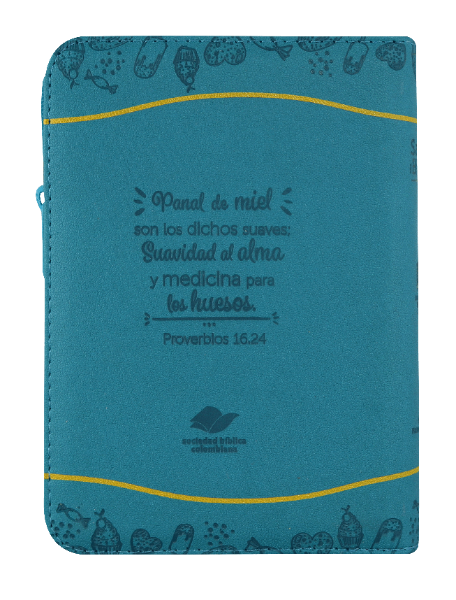 Biblia Reina Valera 1960 Cierre Ind Azul Amarillo Ayudas Qr