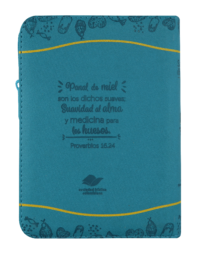 Biblia Reina Valera 1960 Cierre Ind Azul Amarillo Ayudas Qr