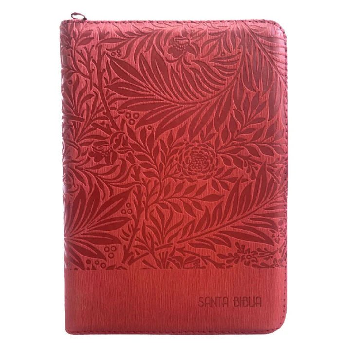 Biblia Reina Valera 1960 – 056 – Con Concordancia – Letra 10 pts – 16x22 cm – Palabras de Jesús en Rojo – Cierre con Índice – Tapa PU Rojo