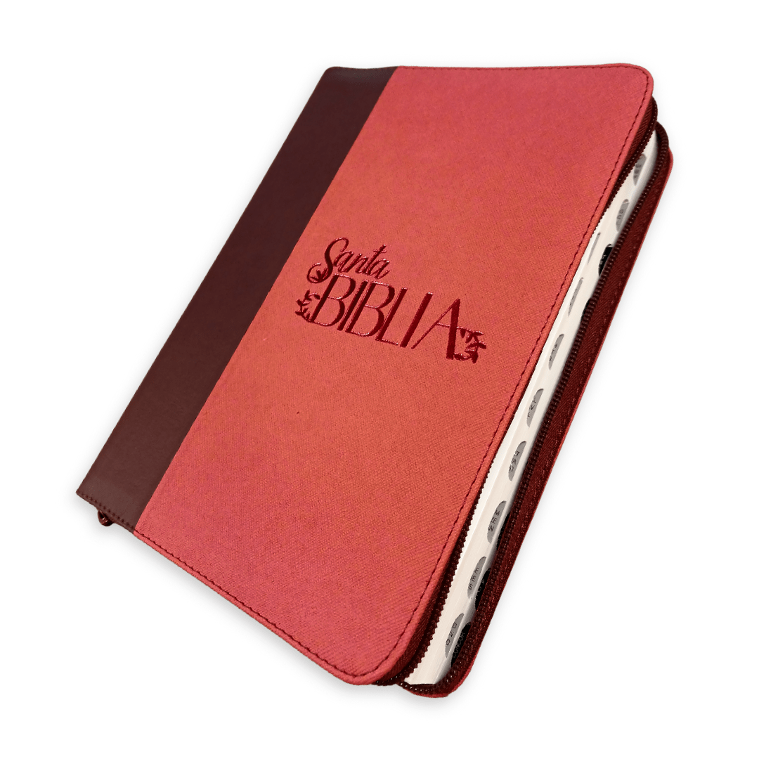 Biblia Reina Valera 1960 – 086 – Con Concordancia – Letra 12 pts – 17x23,5 cm – Palabras de Jesús en Rojo – Cierre – Índice - Tapa PU Naranja/Vino