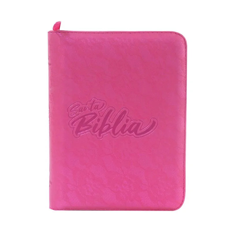 Biblia Reina Valera 1960 Concordancia Cierre Chica 12x17Cm Letra 6 Puntos Fucsia Qr Edicion Especial