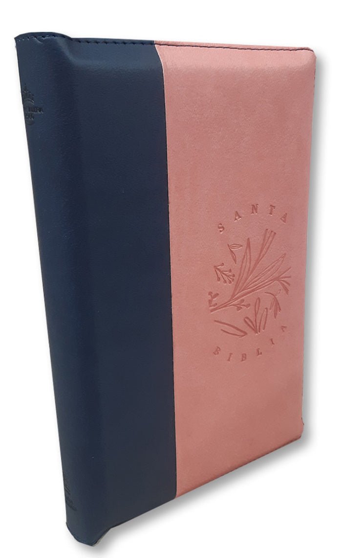 Biblia Reina Valera 1960 letra grande con cierre rosa canto pintado