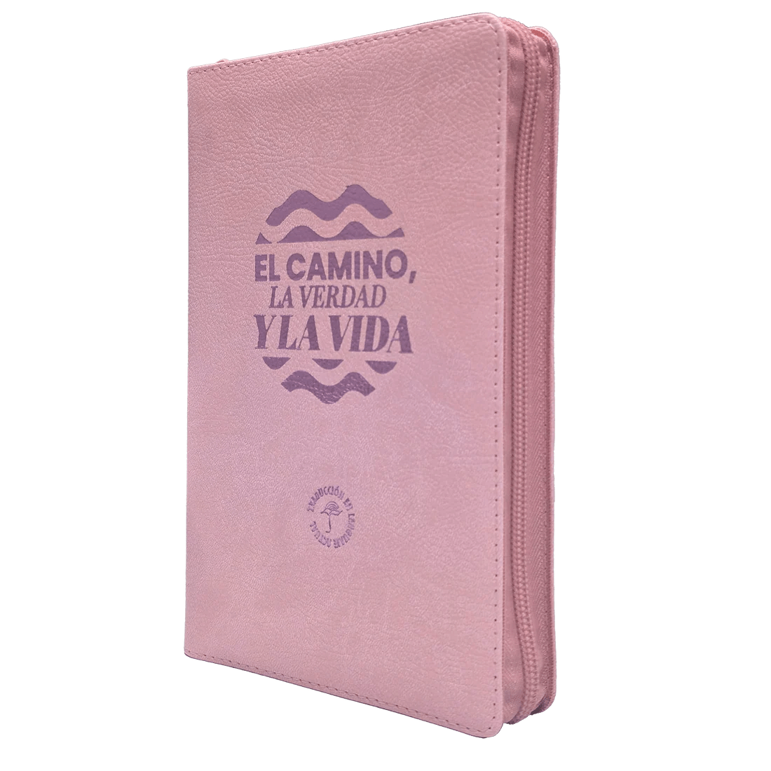Biblia Traducción al Lenguaje Actual letra grande con cierre "El Camino" rosado canto plateado