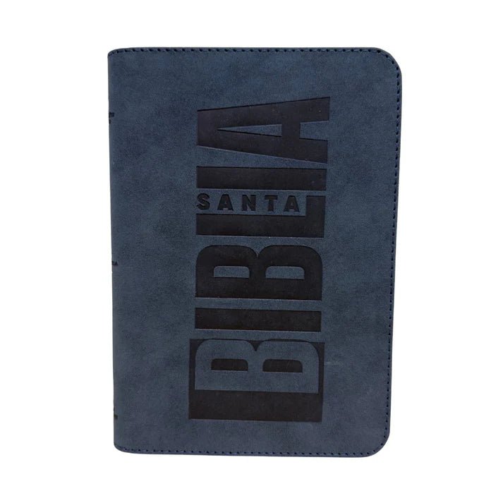 Biblia Reina Valera 1960 letra grande con cierre azul canto plateado
