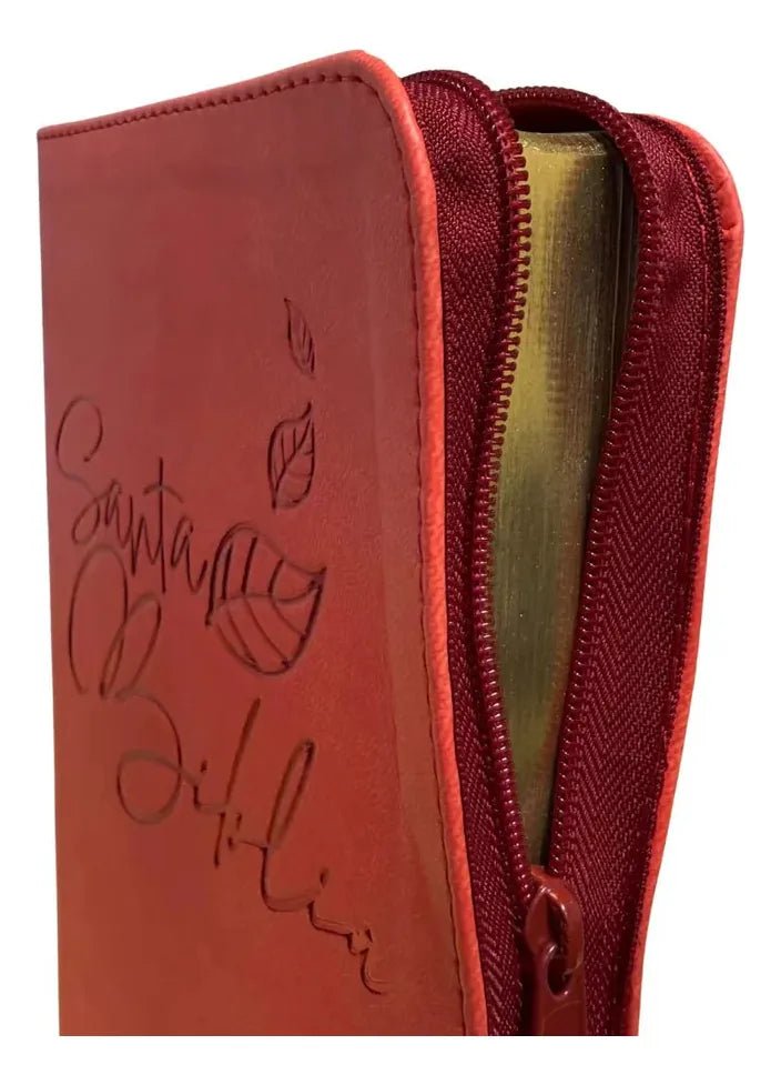 Biblia Reina Valera 1960 letra grande con cierre rojo canto dorado