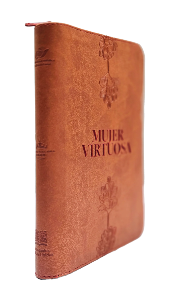 Biblia Reina Valera 1960 letra grande con cierre "Mujer Virtuosa" rojo canto plateado
