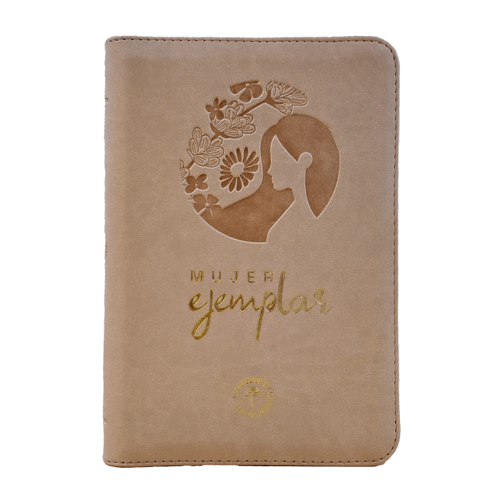 Biblia Traducción al Lenguaje Actual letra grande con cierre "Mujer Ejemplar" beige canto dorado