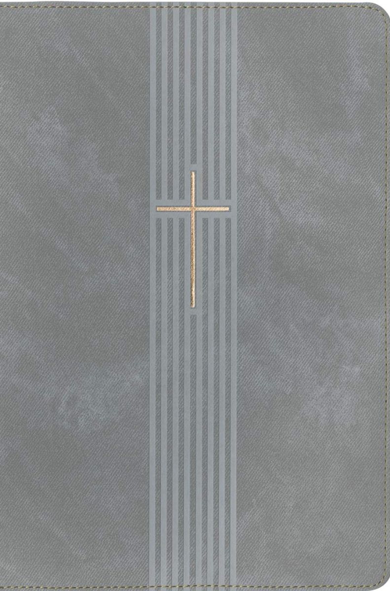 Biblia Nueva Traducción Viviente – Tapa Imitación Piel Gris con Cierre, Letra 9.5pt, 17.5x25 cm