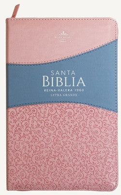 Biblia Reina Valera 1960 Cz Lg Pjr Clásica Bitono Rosa/Azul