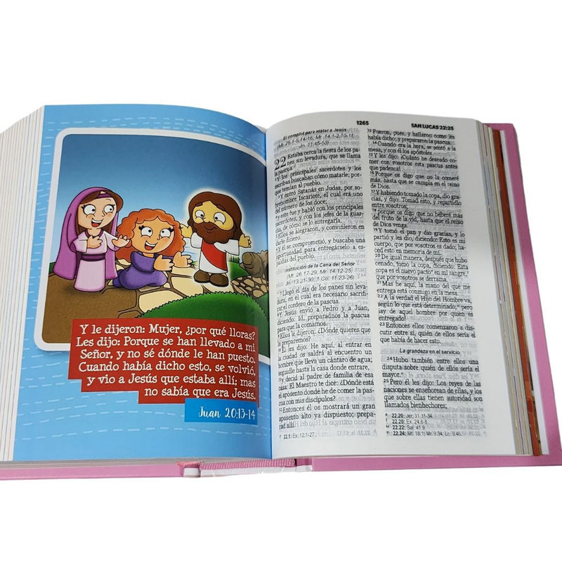 Biblia Reina Valera 1960 Mi Gran Viaje Tapa Dura Rosa Niños