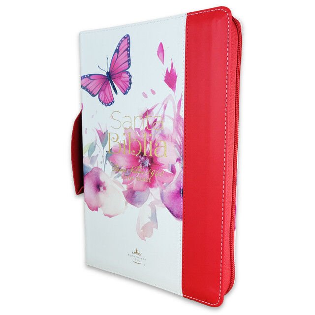 Biblia Reina Valera 1960 · 13,8x21,2 cm · Letra grande 12,5 pt · Con cierre e índice · Colección Pretty rosa