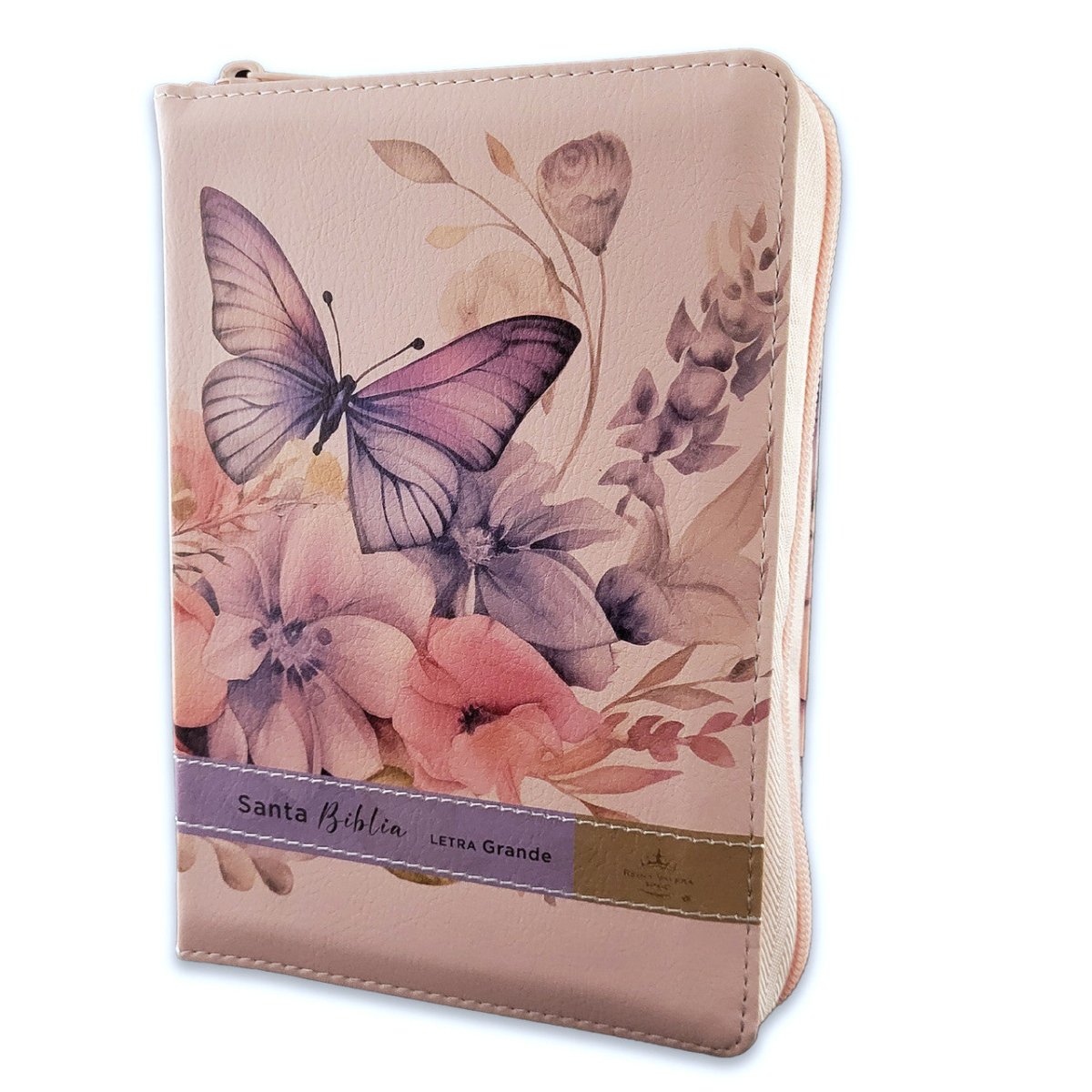 Biblia Reina Valera 1960 045Czti L 10P 11X16Cm Pjr Cp Victoria Flores Sobre Rosa
