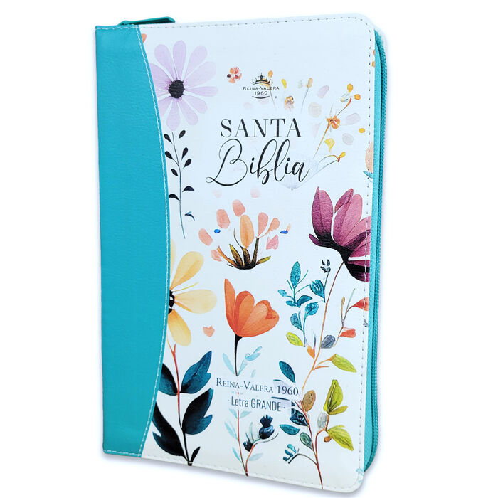 Biblia Reina Valera 1960 065Czti L 12P 14X21 Pjr Cp Jardin Turquesa