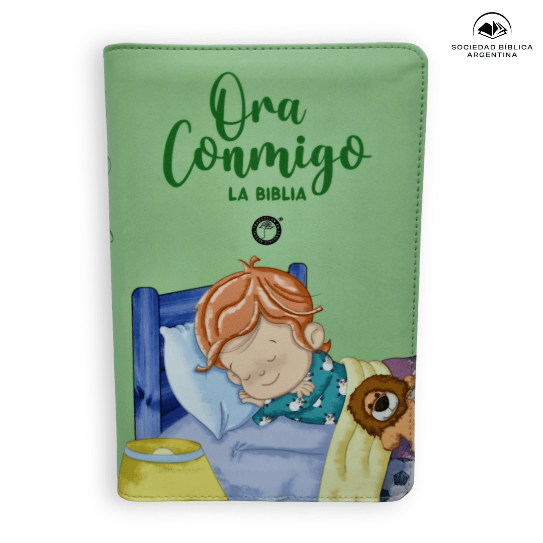 Biblia Traducción en Lenguaje Actual Letra Grande Con Cierre Ora Conmigo Verde 13,5 x 21 cm